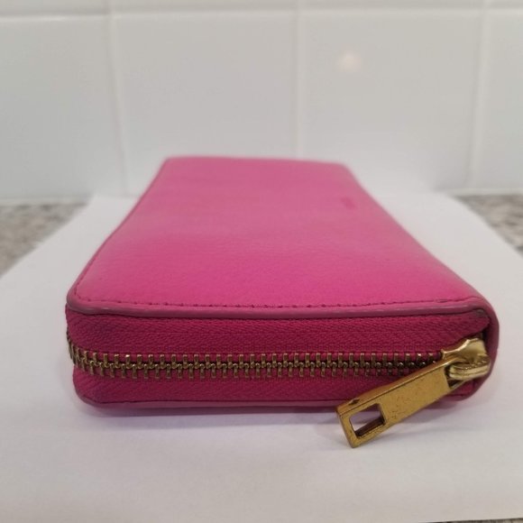 Fossil Pink Leather Ziparound Accordion Wallet - Picture 7 of 8